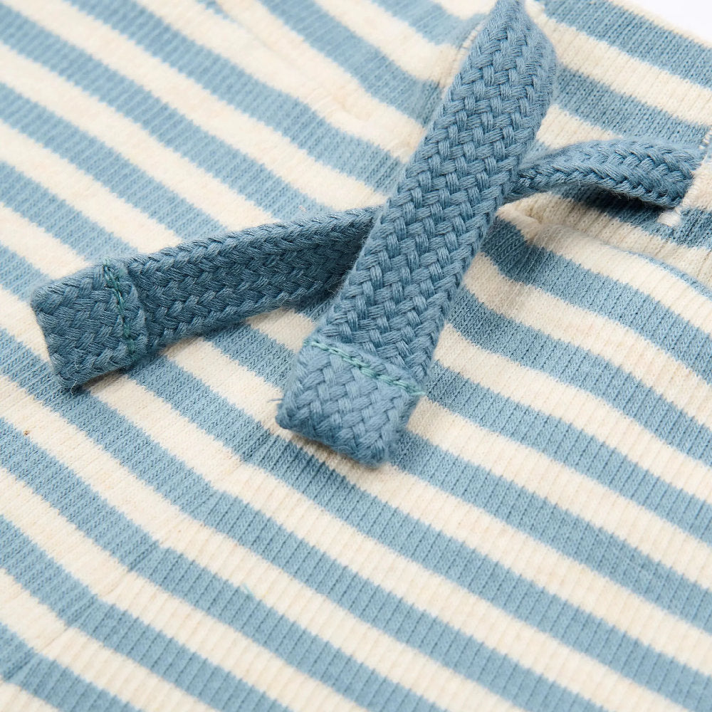 Pantaloncini Corti a Righe a Costine in Cotone Biologico