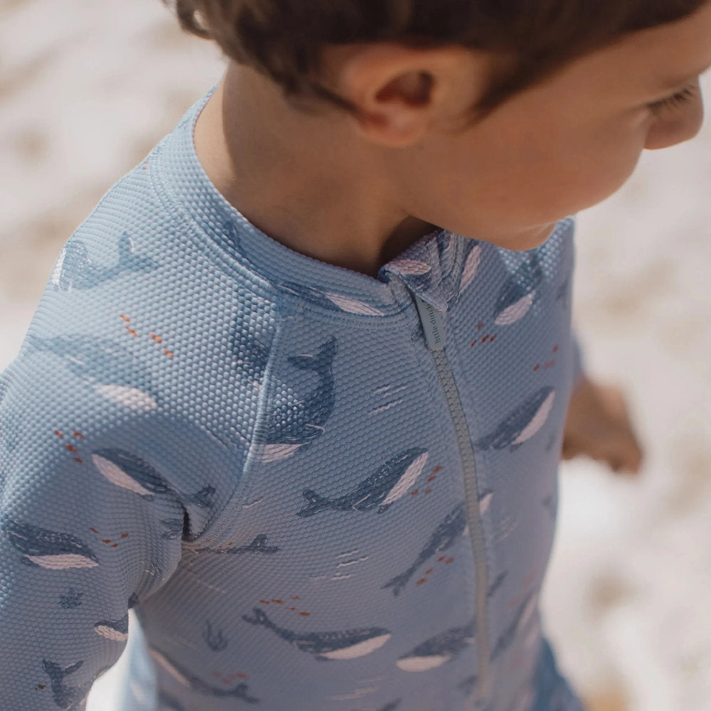 Costume da Bagno a Maniche Lunghe 'Ocean Splash' (Protezione UPF40+ e Zip)
