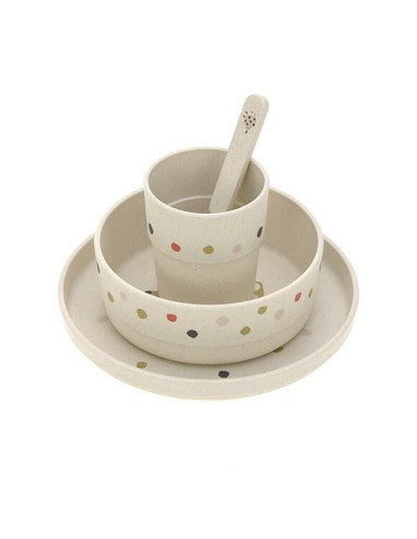 Set piatti 4 pezzi - Ciotola, piatto,bicchiere e cucchiaio