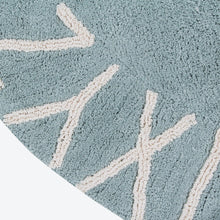 Tappeto rotondo ABC Vintage Blue - 150cm - Lavabile in lavatrice