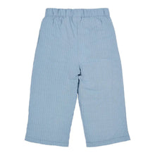 Pantaloni a Gamba Larga in Cotone Biologico Effetto Stropicciato - Denim Blue