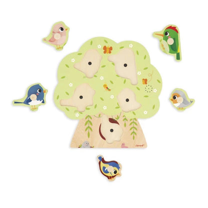 Puzzle Sonoro in Legno FSC® 'L'Albero degli Uccellini' (5 Pezzi)