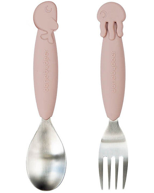 Set posate anti-scivolo yummyplus - acciaio inossidabile