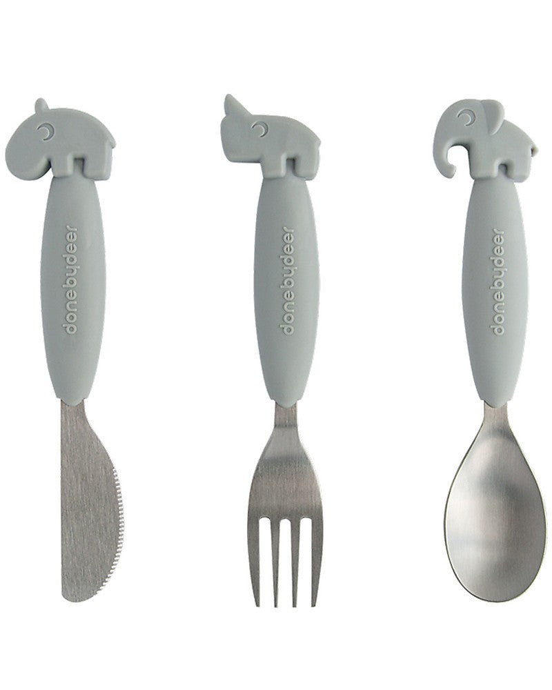 Set 3 posate anti-scivolo - acciaio inossidabile