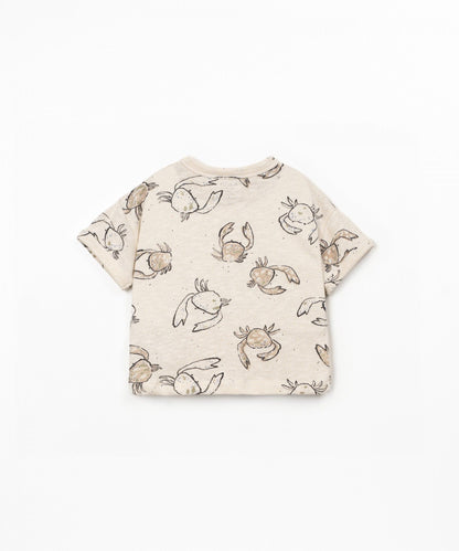 T-SHIRT DI MAGLIA FIAMMA CON STAMPA