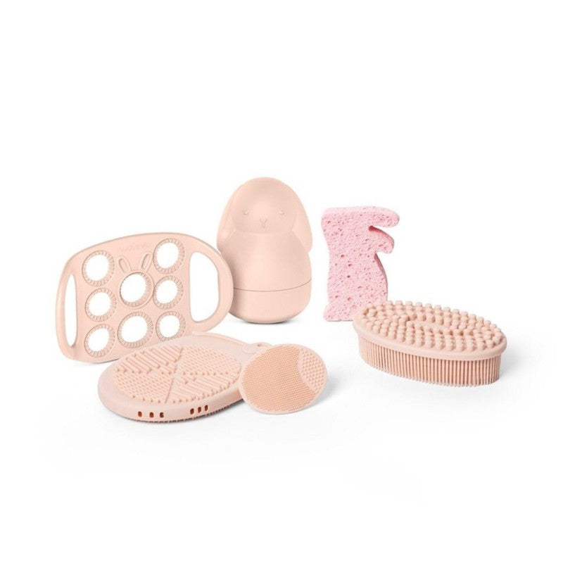 Beauty Case Neonato con Kit Bagnetto 6 Pezzi – Igiene e Gioco in Tessuto Morbido
