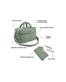 Borsa Cambio Trapuntata con Fasciatoio Portatile - in Poliestere Riciclato