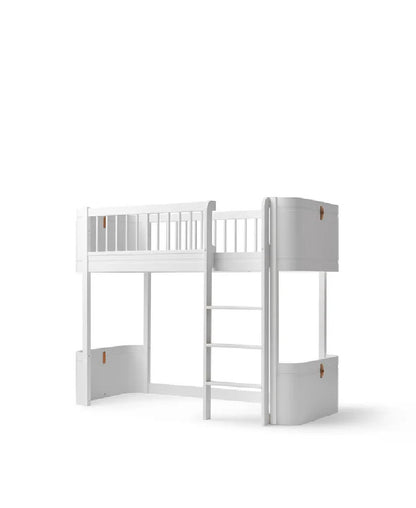 Lettino a soppalco basso in Legno di Betulla - Wood Mini+ Low Loft Bed