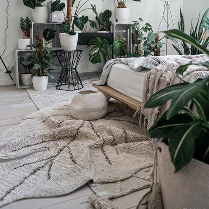 Tappeto lavabile Foglia di Monstera - 97% cotone naturale - Lavabile in lavatrice