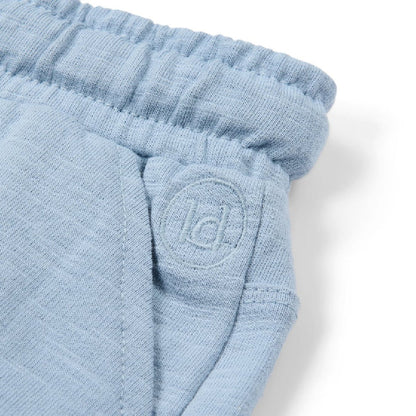 Pantaloni Sportivi Bambino in Felpa Leggera di Cotone Biologico - Steel Blue