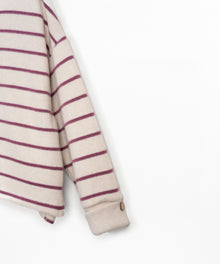 Felpa in cotone con stampa a righe - 89% Cotone rigenerato