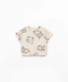 T-SHIRT DI MAGLIA FIAMMA CON STAMPA