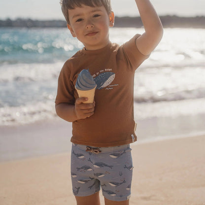 Pantaloncini da Bagno 'Ocean Splash' (Protezione UPF40+ e Asciugatura Rapida)