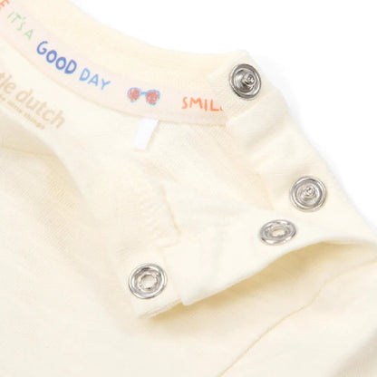 T-Shirt Bambino in Cotone Biologico con Grafica 'Smile' - Crema