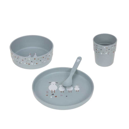Set piatti 4 pezzi - Ciotola, piatto,bicchiere e cucchiaio