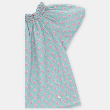 Blusa a Maniche Corte in 100% Cotone con Stampa Fantasia (Made in Spain)