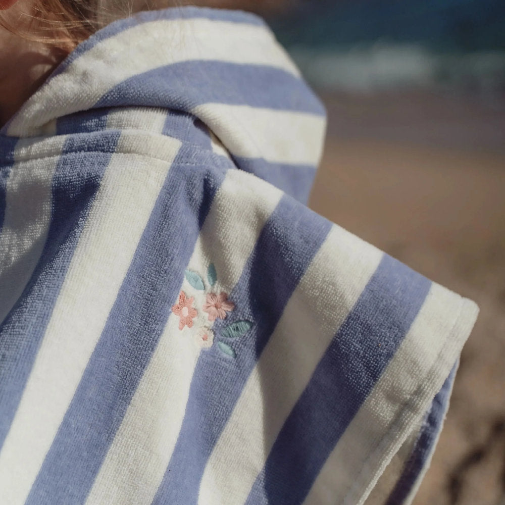 Poncho Mare per Bambini 'Dreamy Stripes' Lilla (Spugna in Cotone Biologico)
