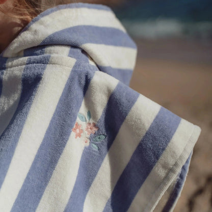 Poncho Mare per Bambini 'Dreamy Stripes' Lilla (Spugna in Cotone Biologico)