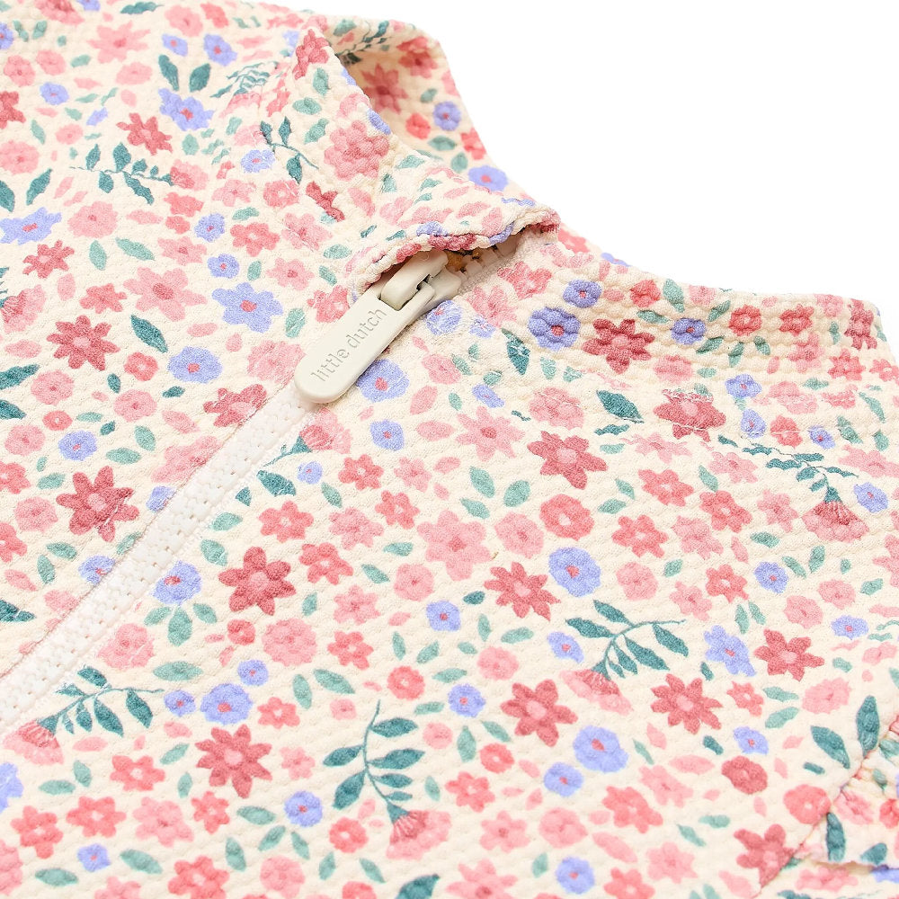Maglietta da Bagno Bimba 'Dreamy Flowerfield' (Maniche Corte e Zip)