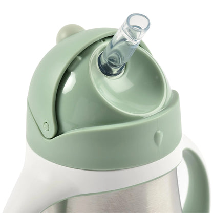 Tazza con cannuccia e manici in acciaio - 250ml