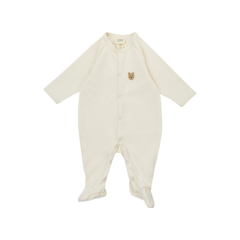 Tutina Pigiama in Cotone Biologico con Ricamo Teddy (Collezione NOOS)