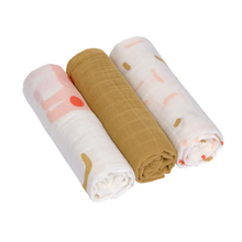 Mussola in viscosa di bamboo e cotone organico L - 80x80cm - Pack 3pezzi