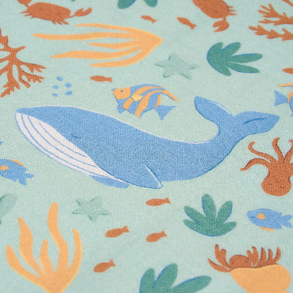 Poncho Mare Bambino 'Ocean Friends' in Mussola e Spugna (Cotone Biologico)