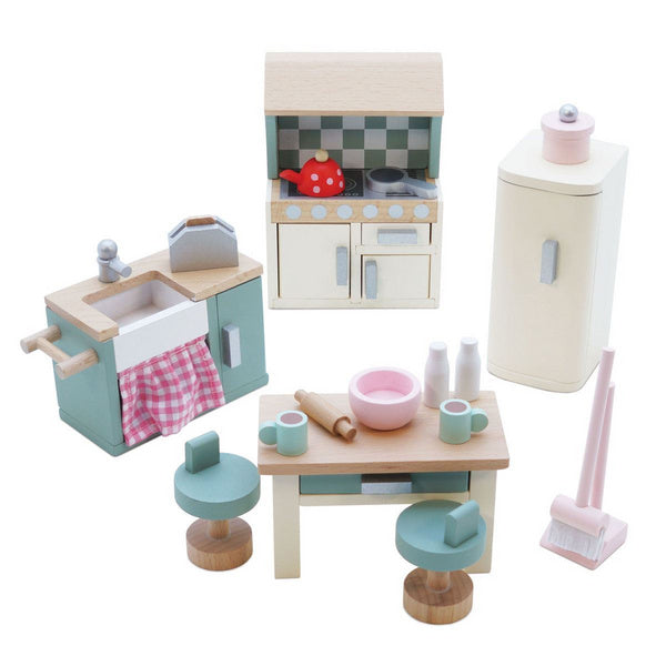 Set Arredo Cucina in Legno per Casa delle Bambole