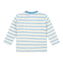 Maglia a Maniche Lunghe Bambino a Righe in Cotone Biologico - Steel Blue