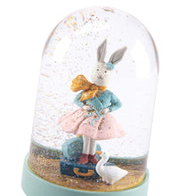 Palla di neve musicale coniglietta pailette/