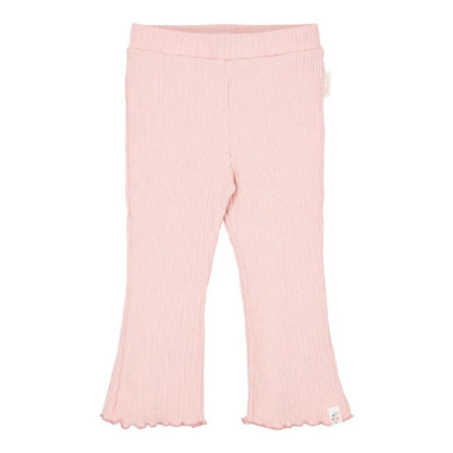 Pantaloni a Zampa Bambina in Cotone Biologico a Costine - Fairy Pink