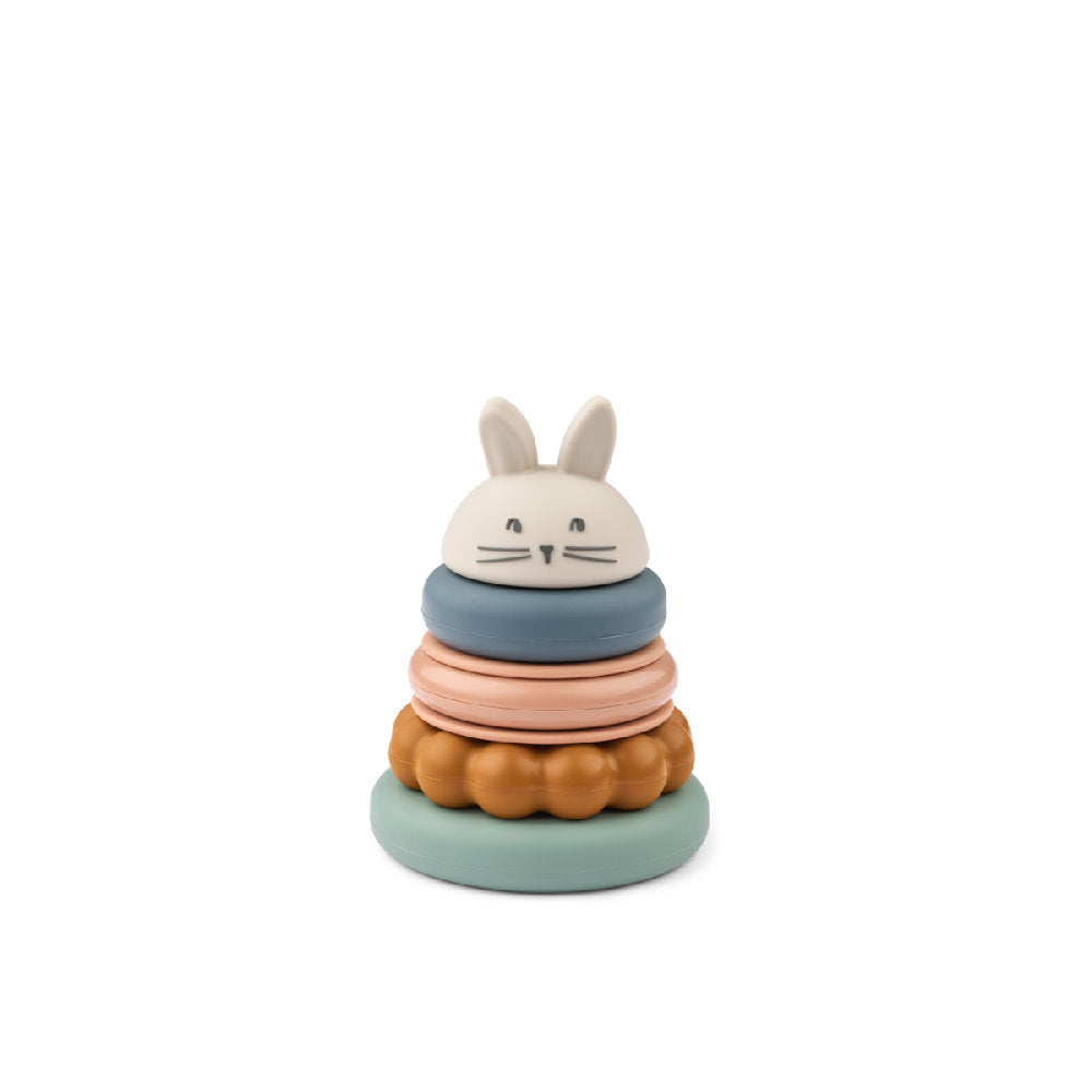 Torre da Impilare in Silicone con Sonaglio 'Donata' Liewood (12+ Mesi)