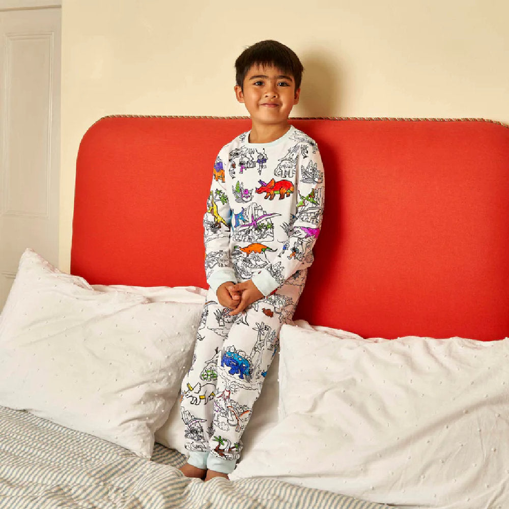 Set Pigiama per Bambini da Colorare e Lavare - Kit Creativo in 100% Cotone