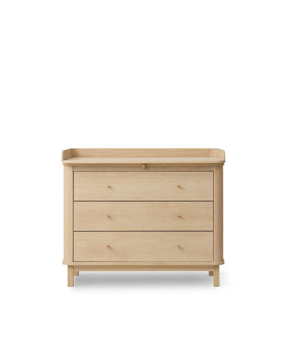 Cassettiera Fasciatoio in Legno di Rovere 'Wood Nursery Dresser' con 3 Cassetti