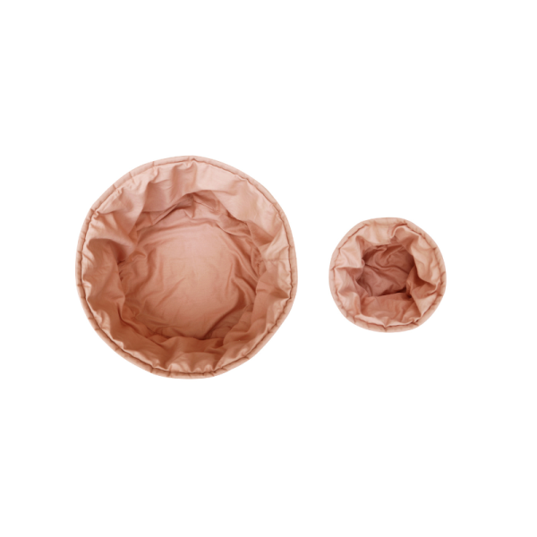 Set cestini trapuntati 100% cotone organico - bamboo collection - 2 pezzi - diamentro 20x30cm e 15x15cm