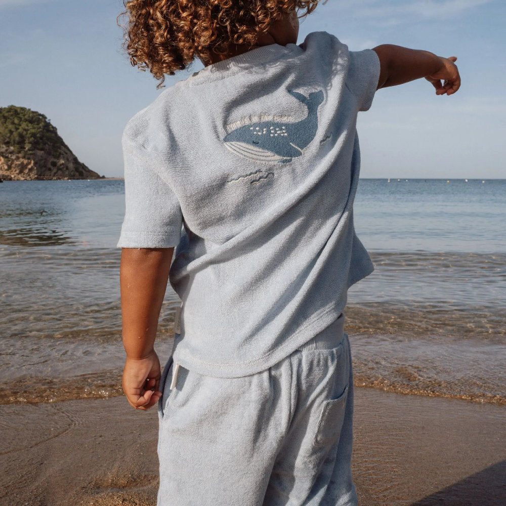 Completo Estivo Bambino in Spugna (Maglietta e Pantaloncini in Cotone Biologico)