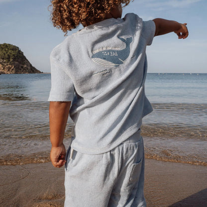 Completo Estivo Bambino in Spugna (Maglietta e Pantaloncini in Cotone Biologico)