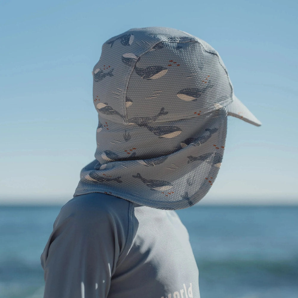 Cappellino Parasole da Bagno 'Ocean Splash' (Protezione UPF40+ e Coprinuca)
