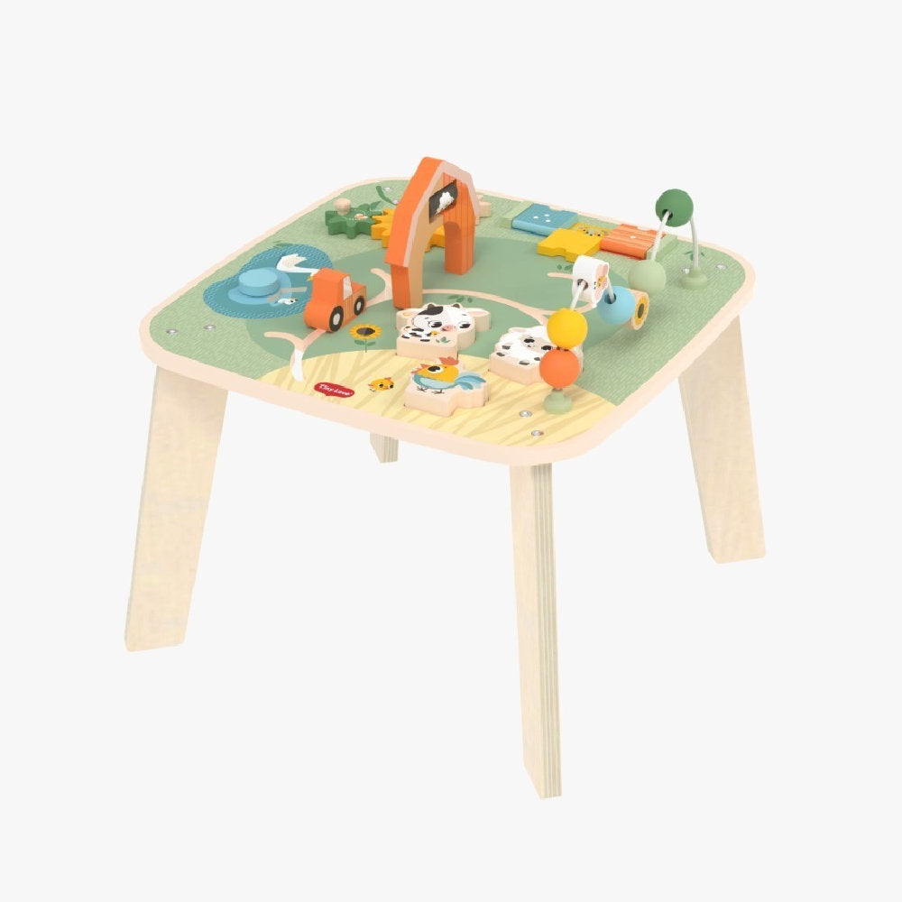 Tavolo Attività in Legno 'Wooden Activity Table - Avventura nella Fattoria'