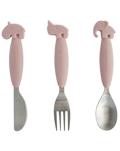 Set 3 posate anti-scivolo - acciaio inossidabile