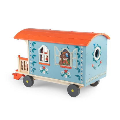 Grande Roulotte delle Bambole in Legno con Accessori