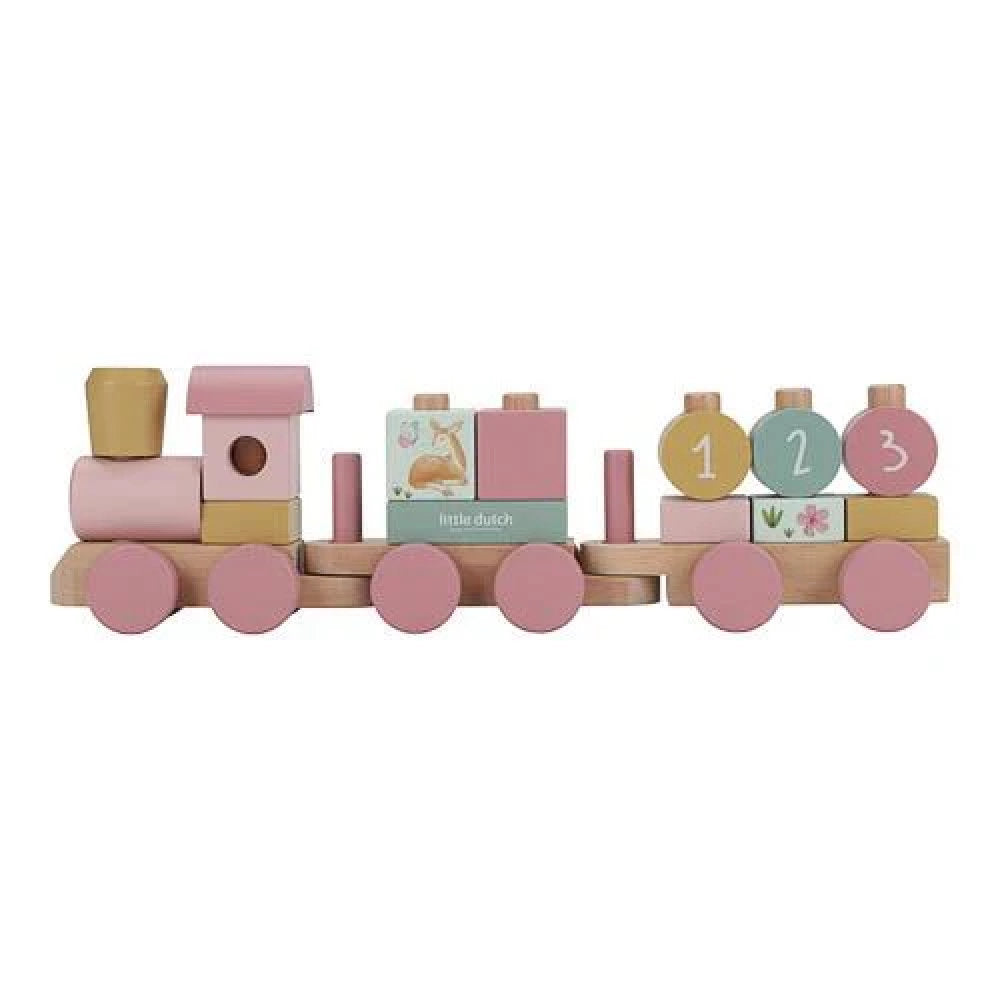 Treno Impilabile in Legno 'Fairy Garden' con Numeri Little Dutch (12+ Mesi)