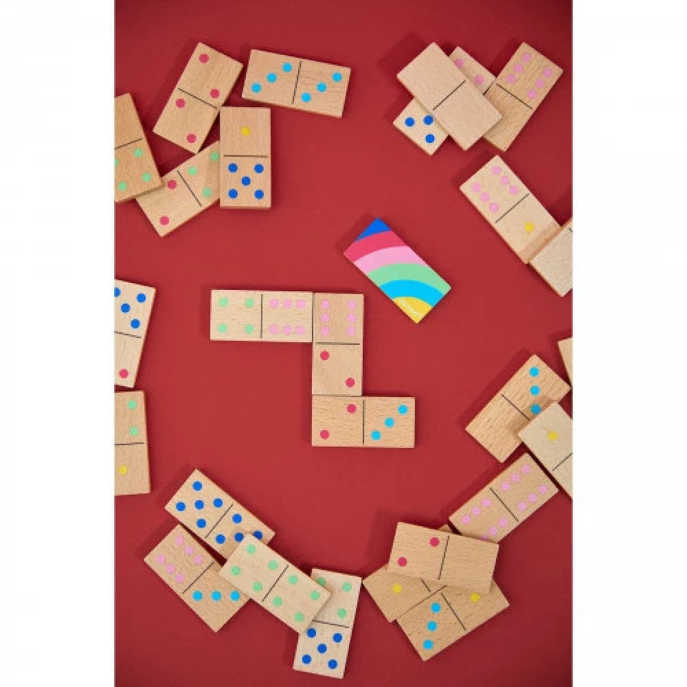 Domino in Legno 'Numeri e Colori' (28 Pezzi)