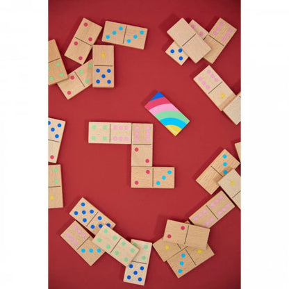 Domino in Legno 'Numeri e Colori' (28 Pezzi)