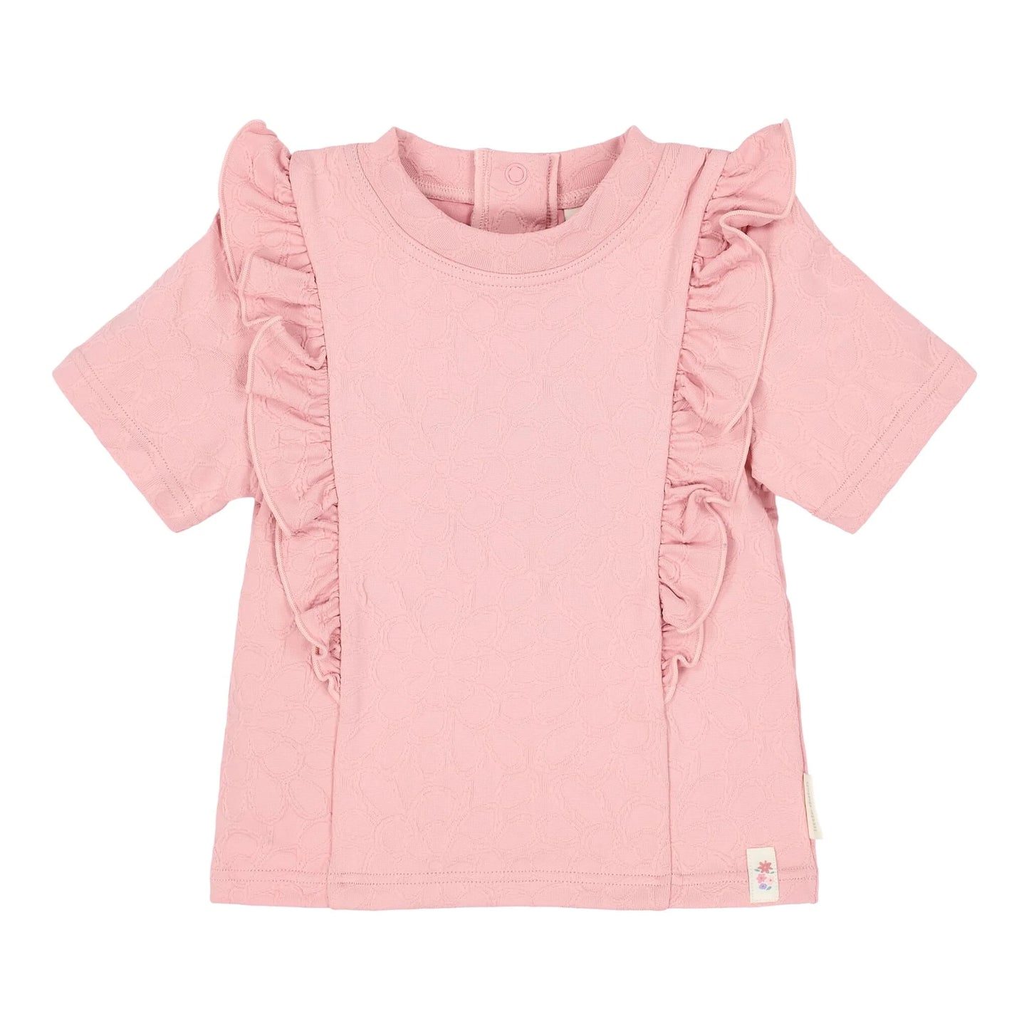 Maglietta da Bagno Bimba 'Dreamy Pink Rose' (Tessuto 3D e Bottoni a Pressione)