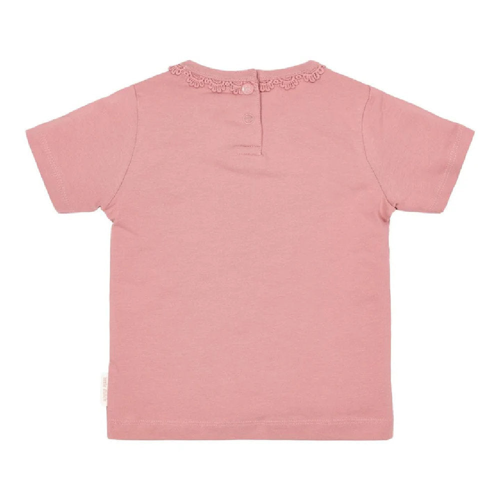 Maglietta Bambina in Cotone Biologico - Pink Blush con Volant