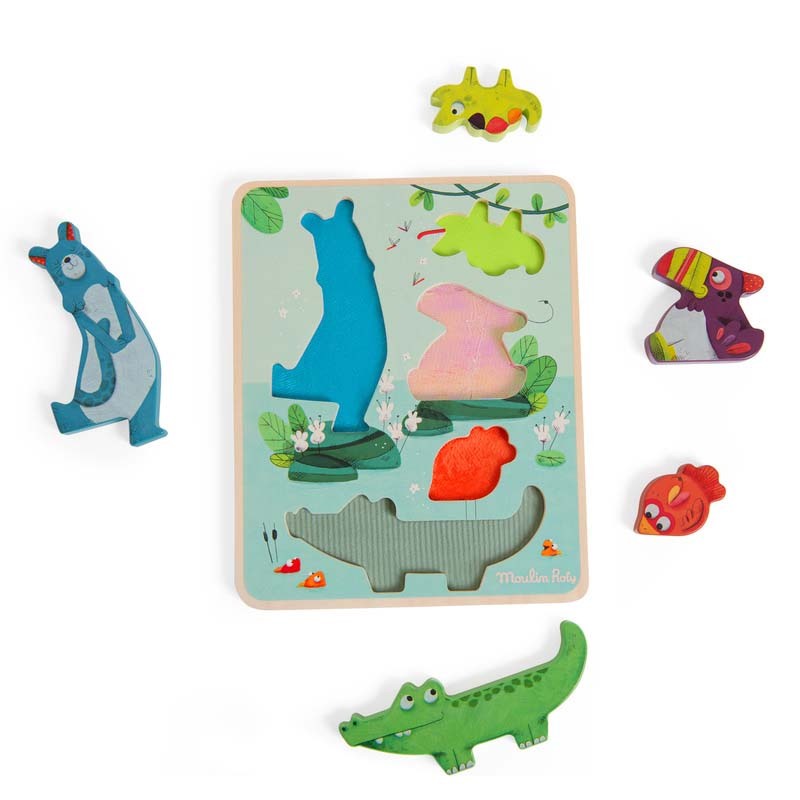 Puzzle sensoriale ad incastro - in legno