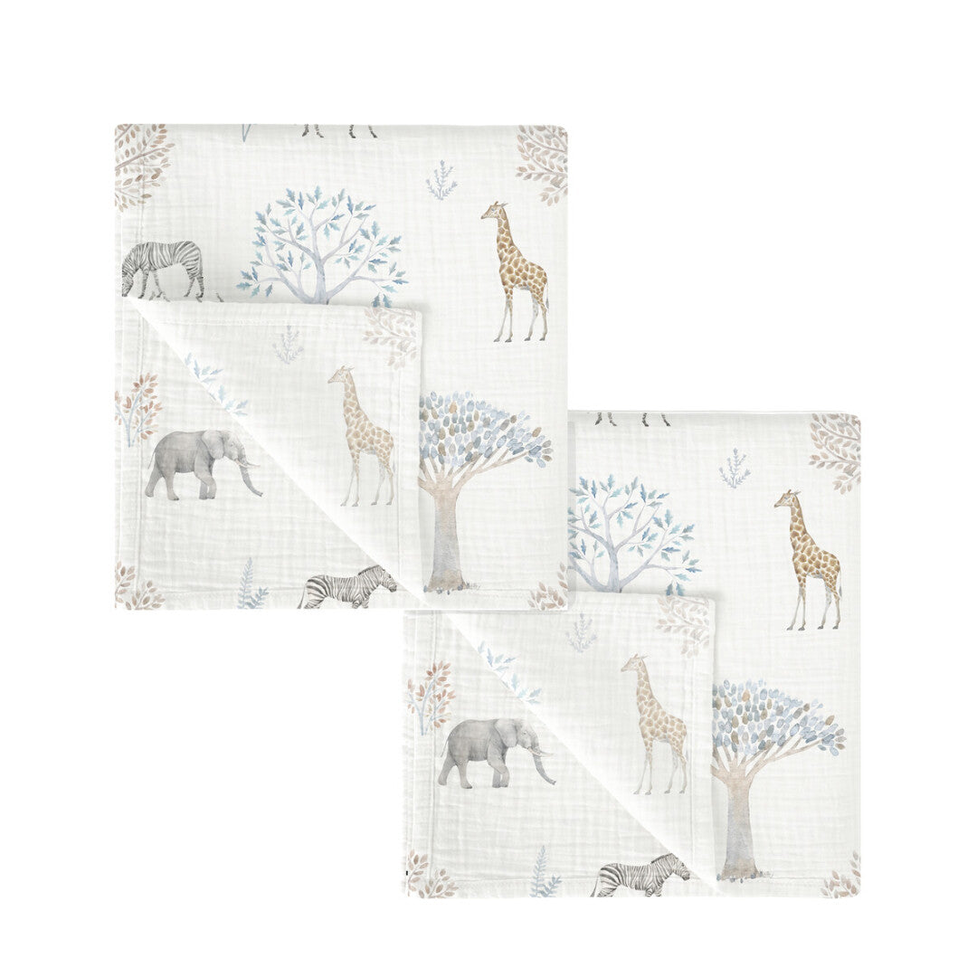 Mussola 60x60cm - Set da 2 pezzi 100% in Bamboo