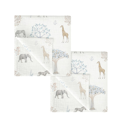 Mussola 60x60cm - Set da 2 pezzi 100% in Bamboo