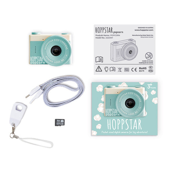 Fotocamera Digitale Tascabile Popcorn - Mini Camera con Doppia Ottica Selfie e Funzioni Automatiche (Età 3+)